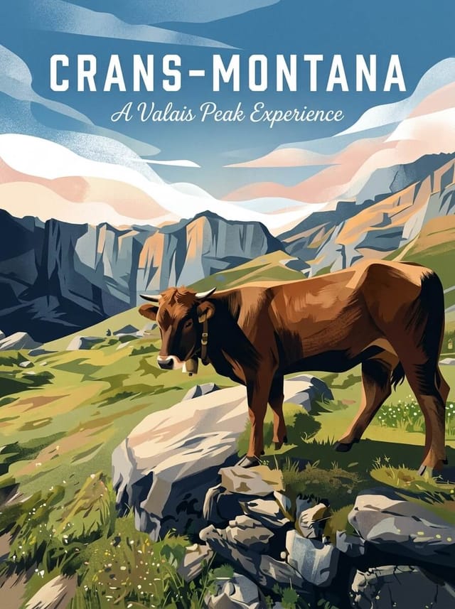 CRANS-MONTANA travel poster