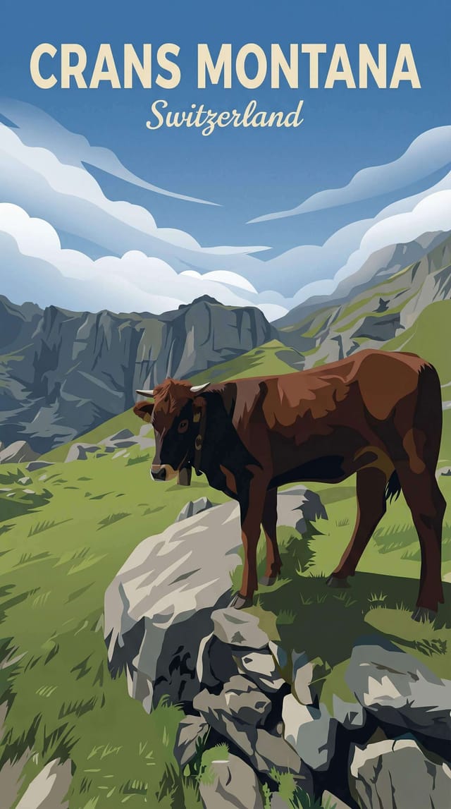 CRANS-MONTANA travel poster