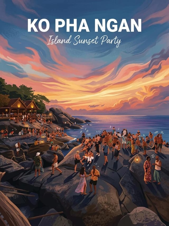 KOH PHA NGAN travel poster