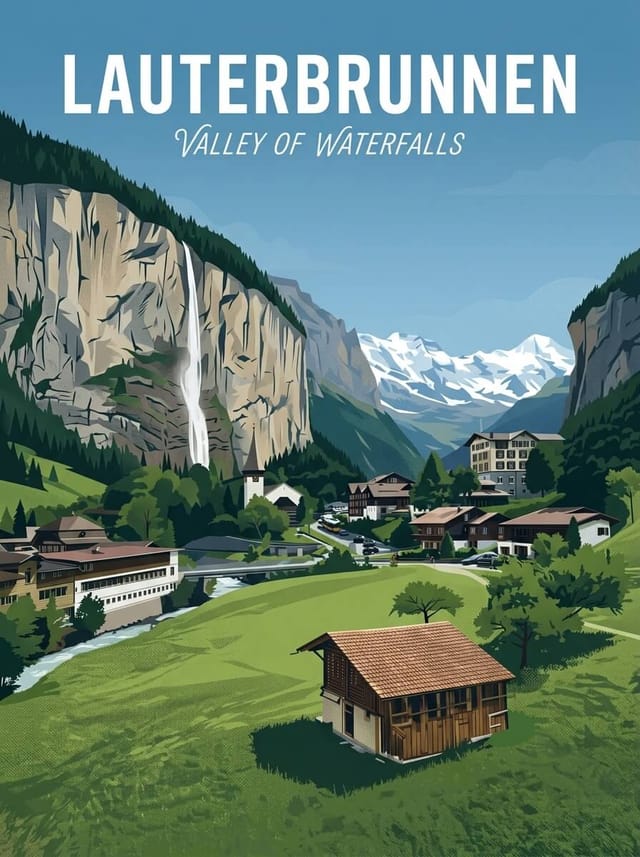 LAUTERBRUNNEN travel poster