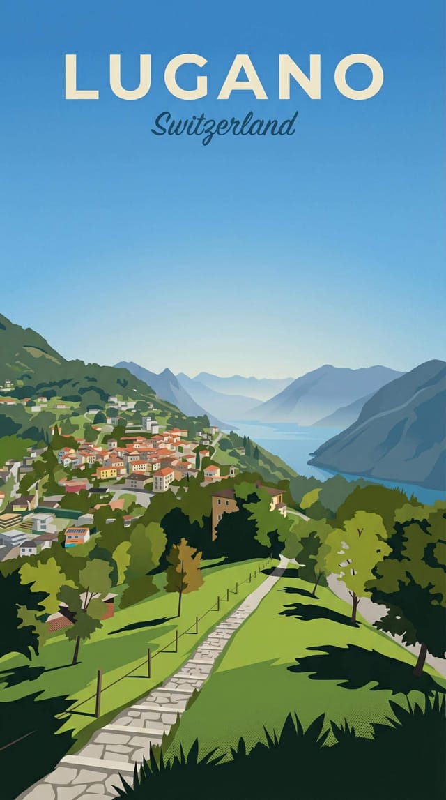 LUGANO travel poster
